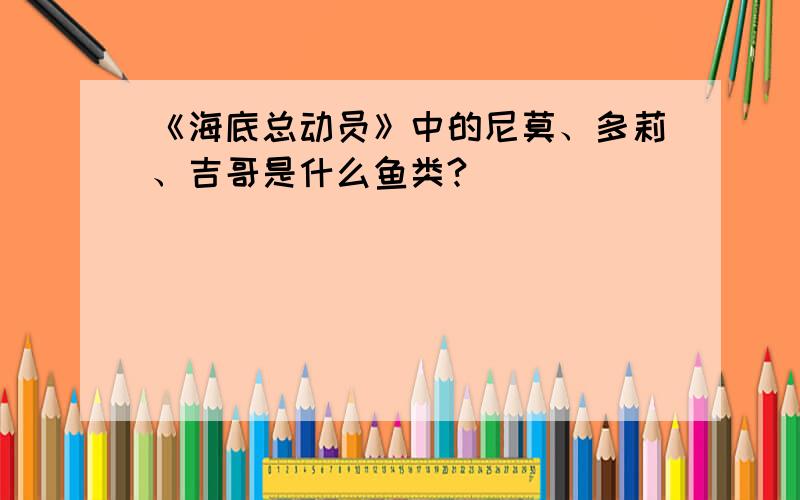 《海底总动员》中的尼莫、多莉、吉哥是什么鱼类?