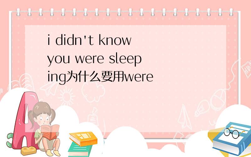 i didn't know you were sleeping为什么要用were