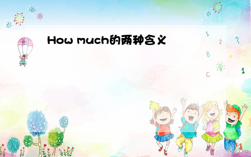 How much的两种含义