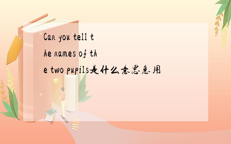 Can you tell the names of the two pupils是什么意思急用