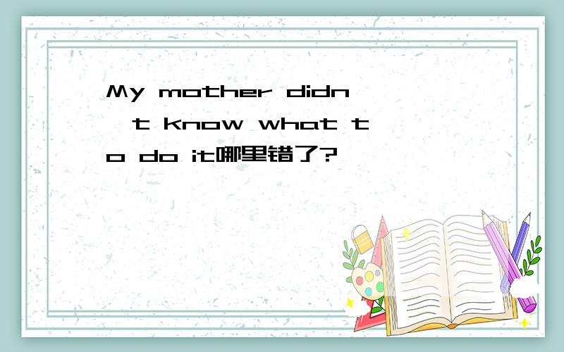 My mother didn't know what to do it哪里错了?