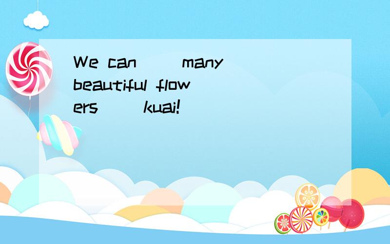 We can （）many beautiful flowers （）kuai!