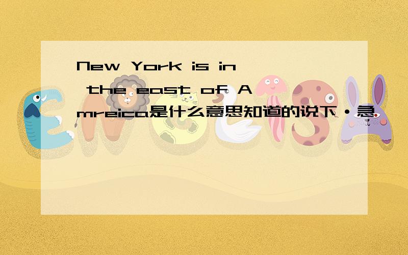 New York is in the east of Amreica是什么意思知道的说下·急