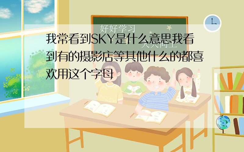 我常看到SKY是什么意思我看到有的摄影店等其他什么的都喜欢用这个字母