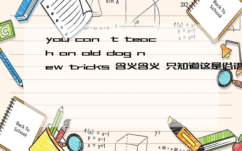 you can't teach an old dog new tricks 含义含义 只知道这是俗语