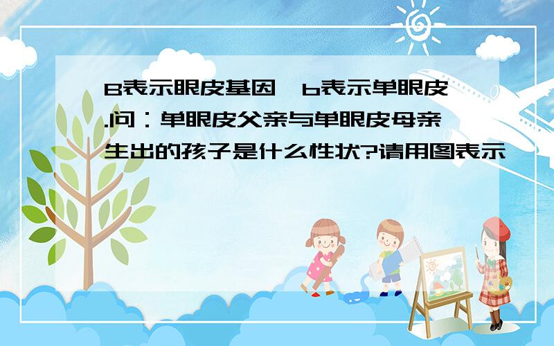 B表示眼皮基因,b表示单眼皮.问：单眼皮父亲与单眼皮母亲生出的孩子是什么性状?请用图表示,