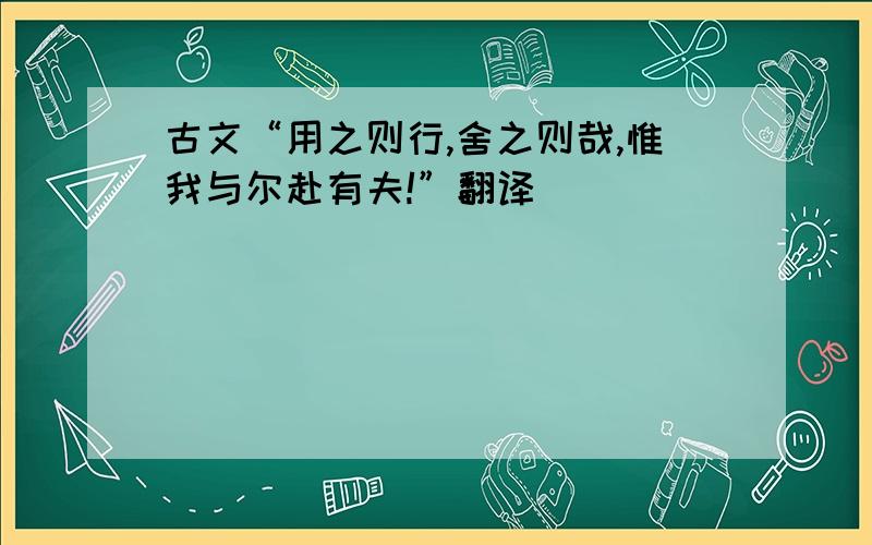 古文“用之则行,舍之则哉,惟我与尔赴有夫!”翻译