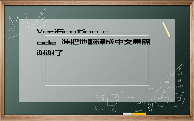 Verification code 谁把他翻译成中文急需谢谢了