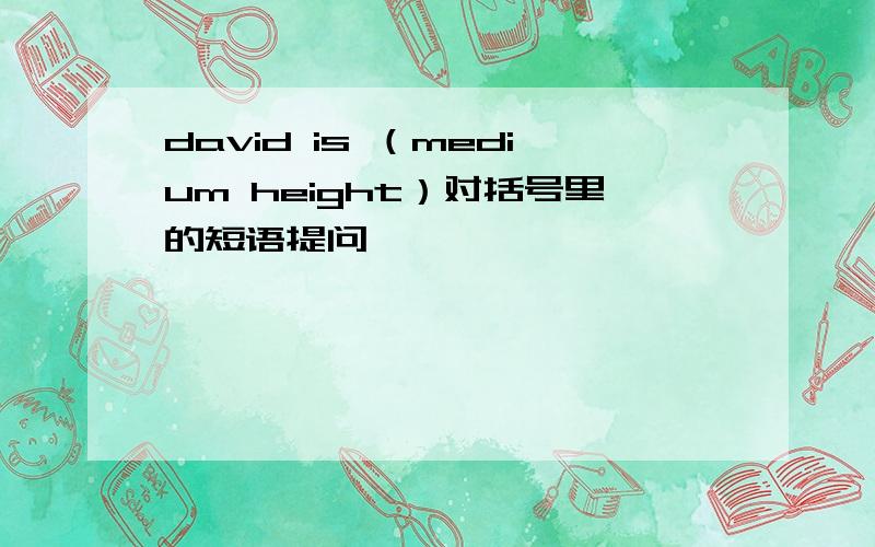 david is （medium height）对括号里的短语提问