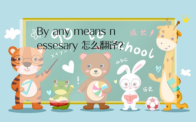 By any means nessesary 怎么翻译?