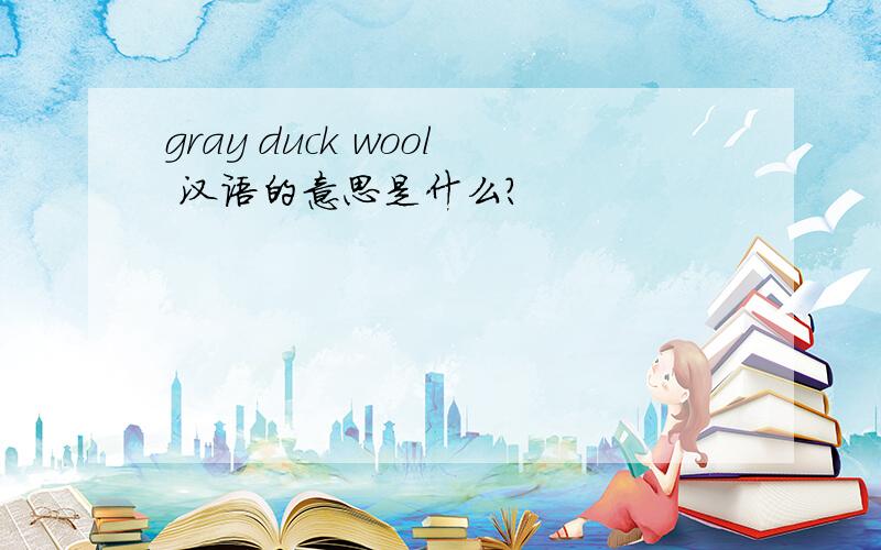 gray duck wool 汉语的意思是什么?