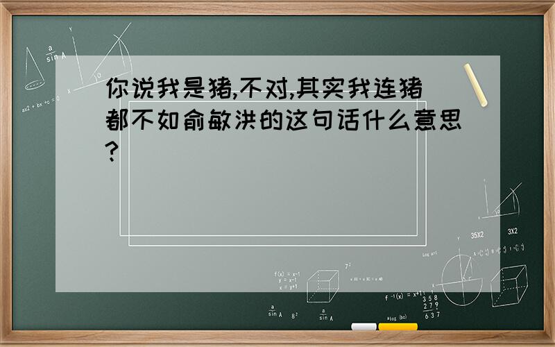 你说我是猪,不对,其实我连猪都不如俞敏洪的这句话什么意思?