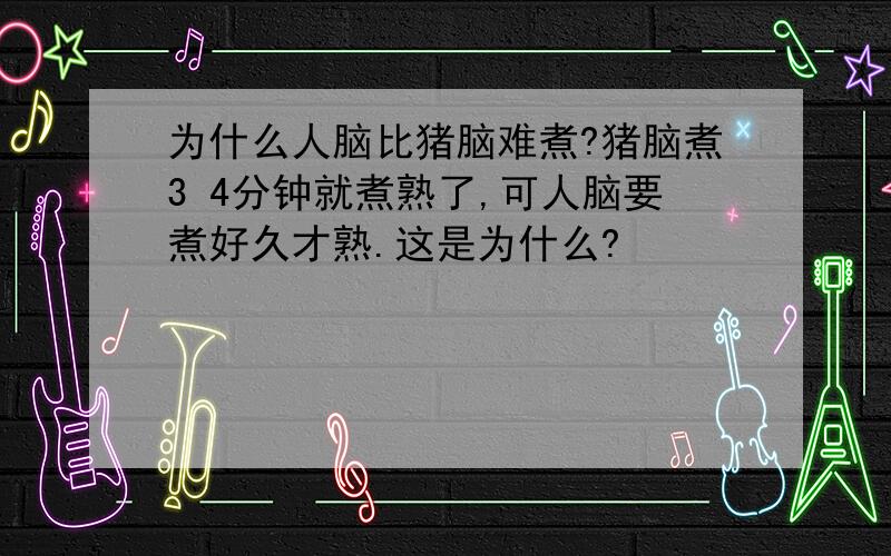 为什么人脑比猪脑难煮?猪脑煮3 4分钟就煮熟了,可人脑要煮好久才熟.这是为什么?