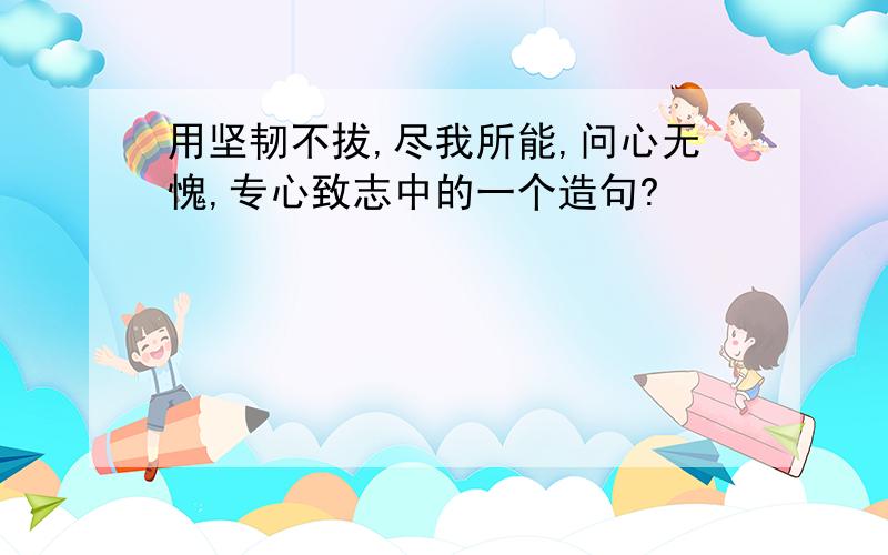 用坚韧不拔,尽我所能,问心无愧,专心致志中的一个造句?