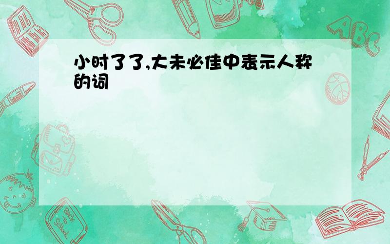 小时了了,大未必佳中表示人称的词