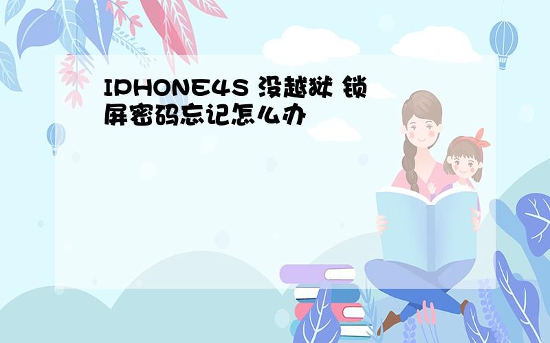 IPHONE4S 没越狱 锁屏密码忘记怎么办