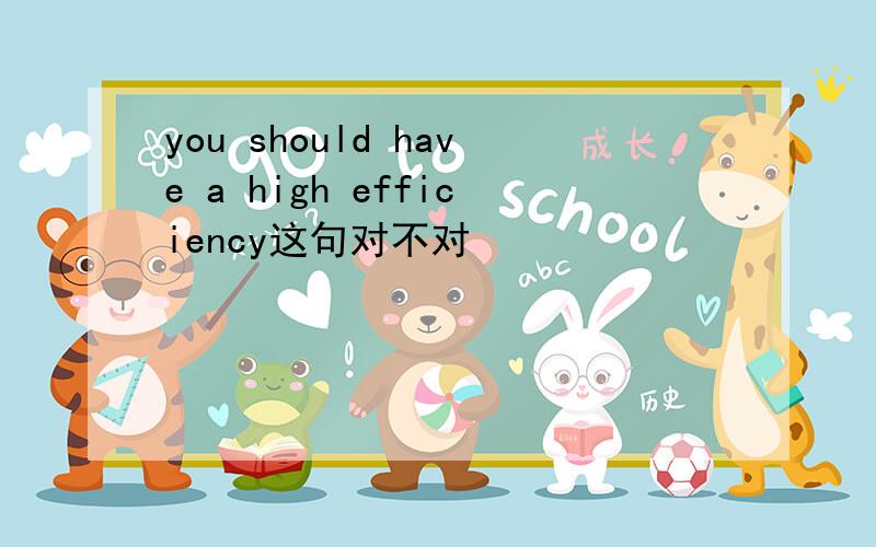 you should have a high efficiency这句对不对