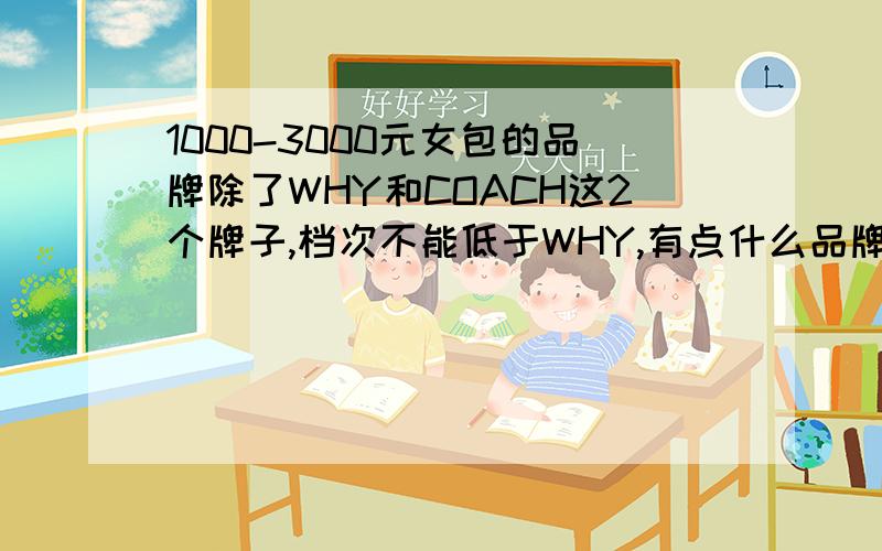 1000-3000元女包的品牌除了WHY和COACH这2个牌子,档次不能低于WHY,有点什么品牌?