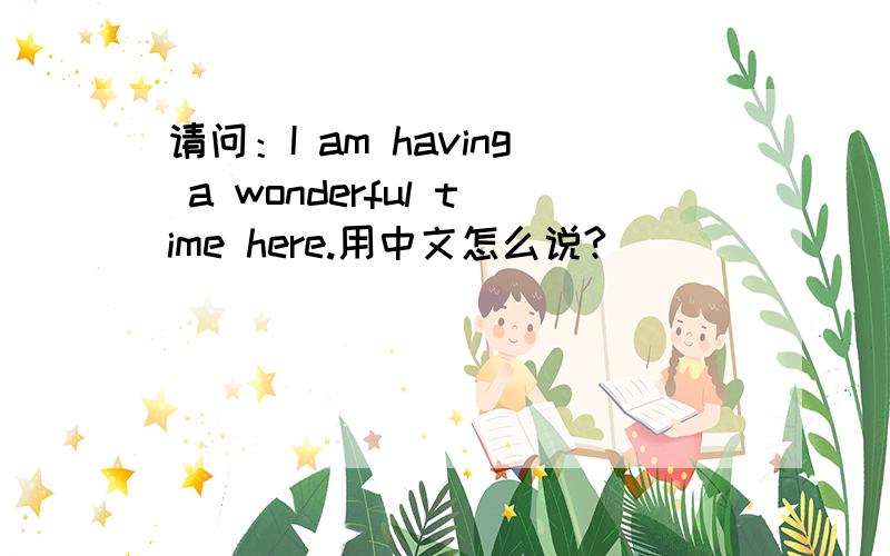 请问：I am having a wonderful time here.用中文怎么说?