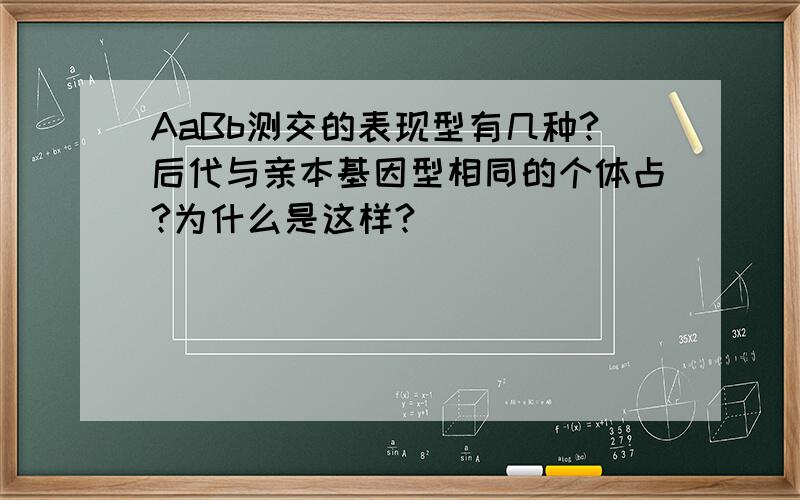 AaBb测交的表现型有几种?后代与亲本基因型相同的个体占?为什么是这样?