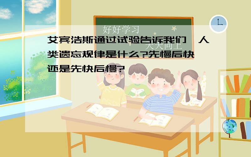 艾宾浩斯通过试验告诉我们,人类遗忘规律是什么?先慢后快,还是先快后慢?