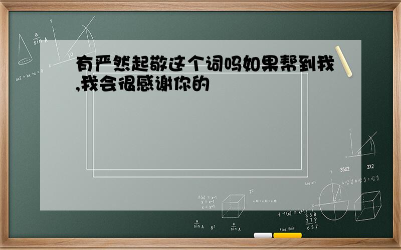 有严然起敬这个词吗如果帮到我,我会很感谢你的