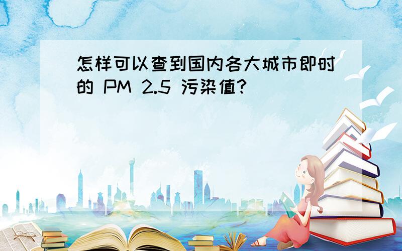 怎样可以查到国内各大城市即时的 PM 2.5 污染值?