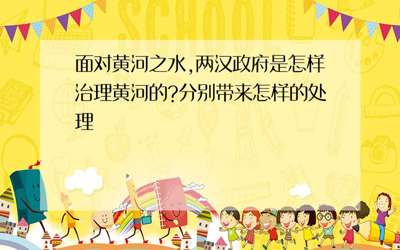 面对黄河之水,两汉政府是怎样治理黄河的?分别带来怎样的处理