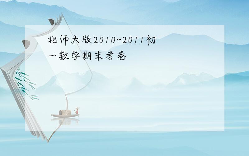 北师大版2010~2011初一数学期末考卷