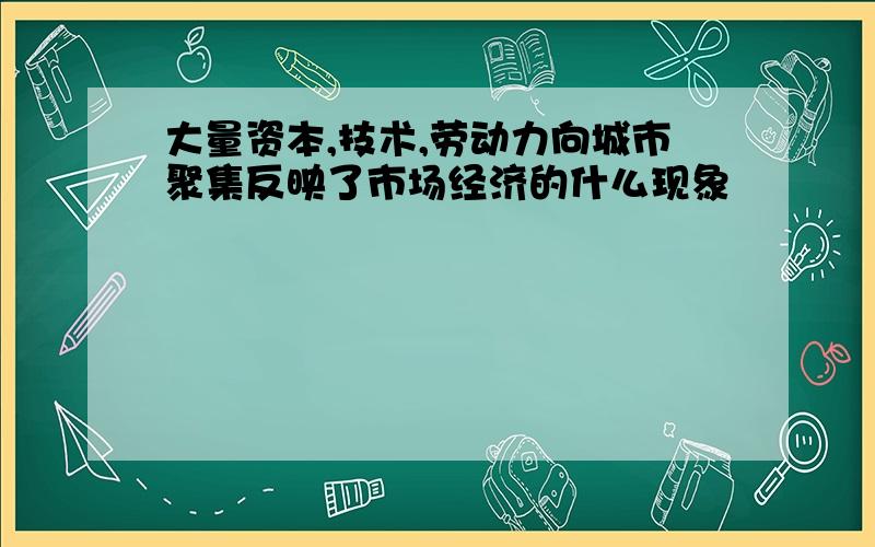 大量资本,技术,劳动力向城市聚集反映了市场经济的什么现象