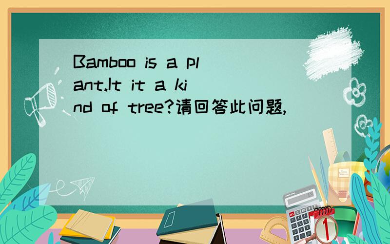 Bamboo is a plant.It it a kind of tree?请回答此问题,