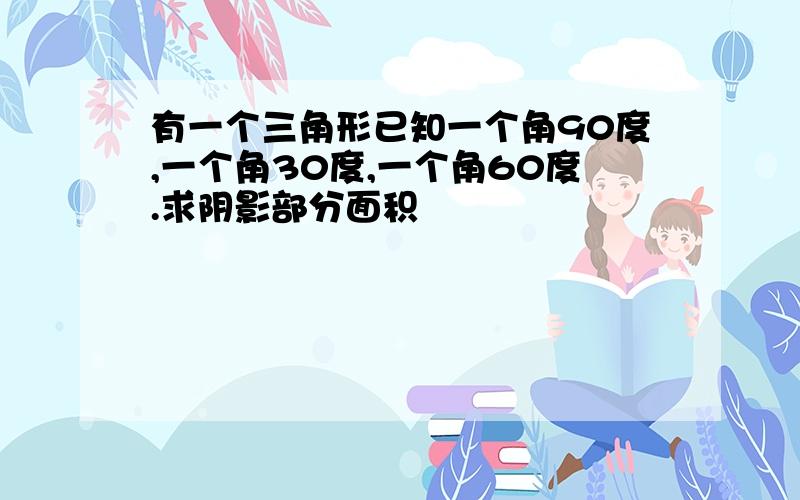 有一个三角形已知一个角90度,一个角30度,一个角60度.求阴影部分面积