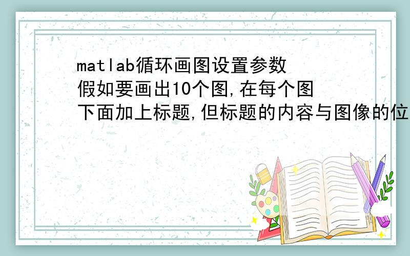 matlab循环画图设置参数假如要画出10个图,在每个图下面加上标题,但标题的内容与图像的位置有关,比如第一个图的标题是“当a=100时的情况：”,第十个图的标题是“当a=1000的情况：”,应该如