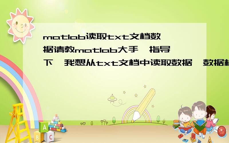 matlab读取txt文档数据请教matlab大手,指导下,我想从txt文档中读取数据,数据格式是aa bb cc ddA 2 5 8B 6 4 7C 10 3 6D 14 2 5请把第一行放到一个数组或者矩阵里面去,以后可以引用.第一列中除去第一个元