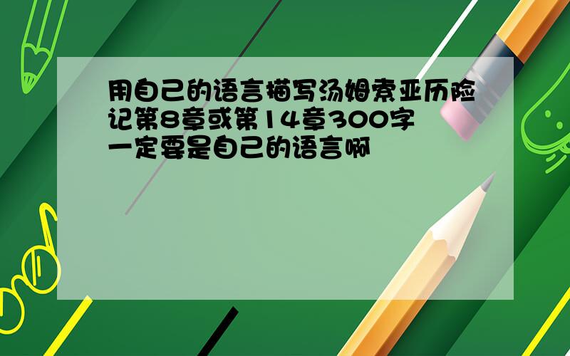 用自己的语言描写汤姆索亚历险记第8章或第14章300字 一定要是自己的语言啊