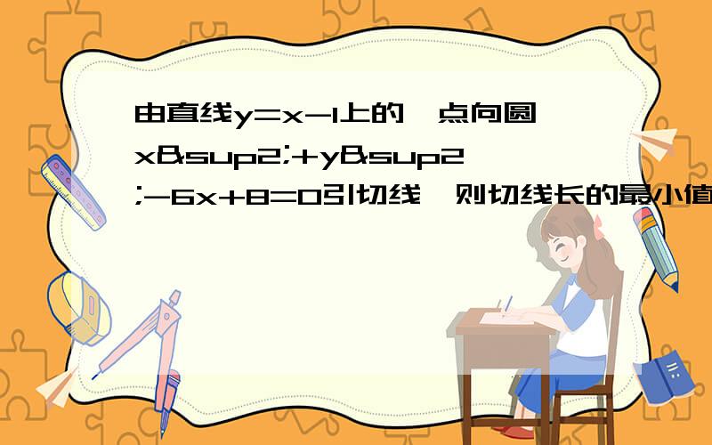 由直线y=x-1上的一点向圆x²+y²-6x+8=0引切线,则切线长的最小值为