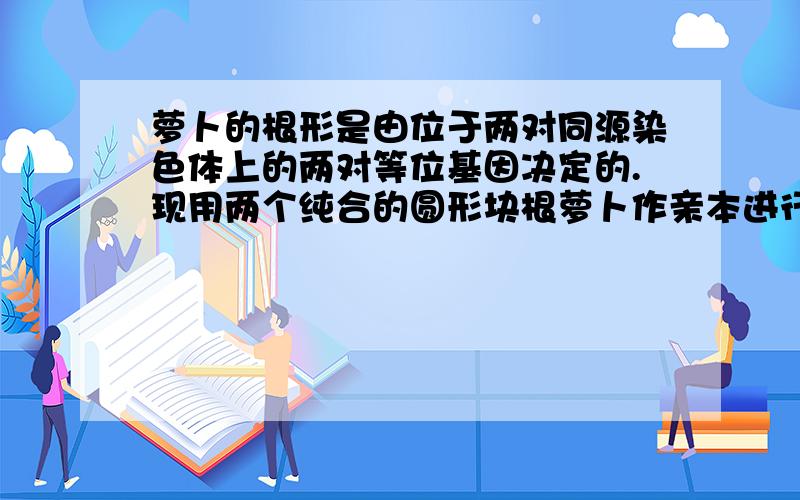 萝卜的根形是由位于两对同源染色体上的两对等位基因决定的.现用两个纯合的圆形块根萝卜作亲本进行杂交,F1全为扁形块根.F1自交后代F2中扁形块根、圆形块根、长形块根的比例为9:6:1,则F2