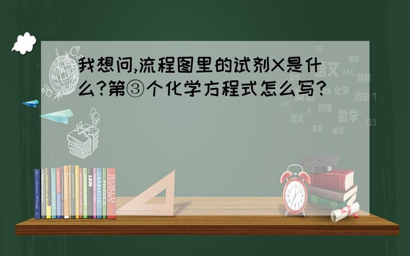 我想问,流程图里的试剂X是什么?第③个化学方程式怎么写?