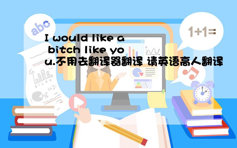 I would like a bitch like you.不用去翻译器翻译 请英语高人翻译