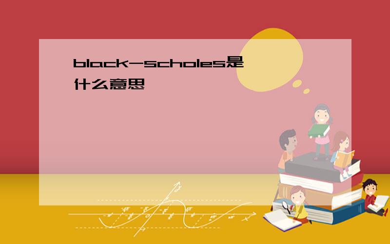 black-scholes是什么意思