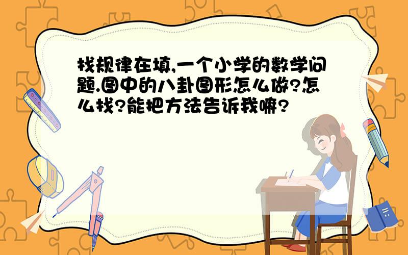 找规律在填,一个小学的数学问题.图中的八卦图形怎么做?怎么找?能把方法告诉我嘛?