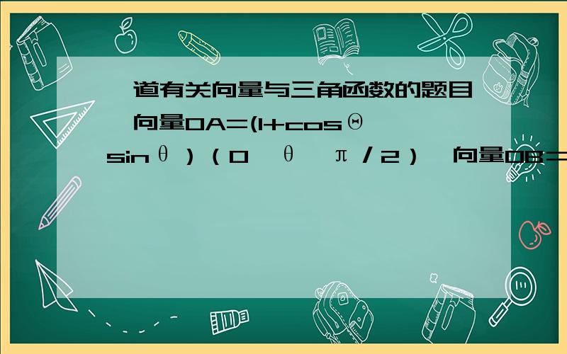 一道有关向量与三角函数的题目,向量OA=(1+cosΘ,sinθ）（0＜θ＜π／2）,向量OB＝（1,tan（θ／2））,向量OC＝（1＋cosθ,sinθ）,当θ＝（ ）时,△ABC的面积最大?