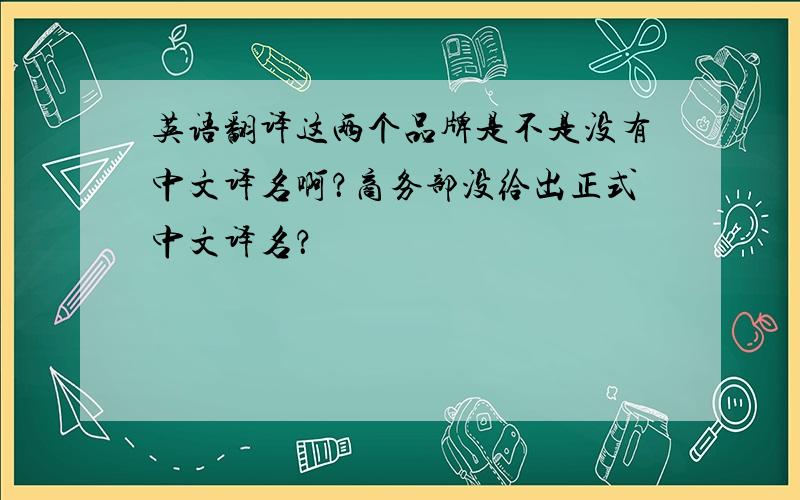 英语翻译这两个品牌是不是没有中文译名啊？商务部没给出正式中文译名？