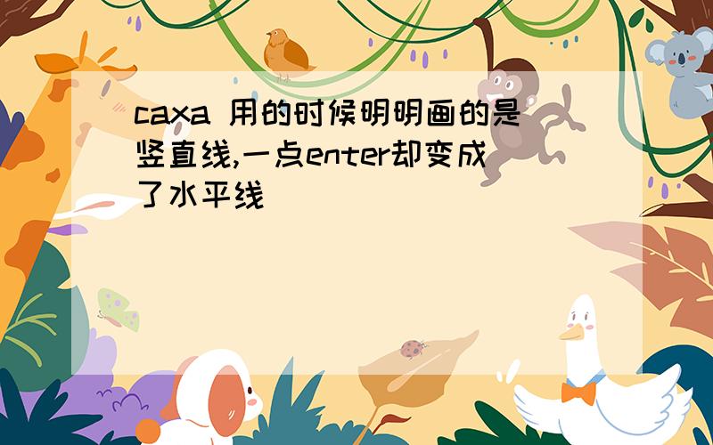 caxa 用的时候明明画的是竖直线,一点enter却变成了水平线