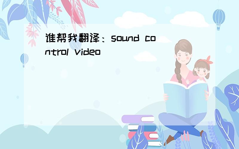 谁帮我翻译：sound control video