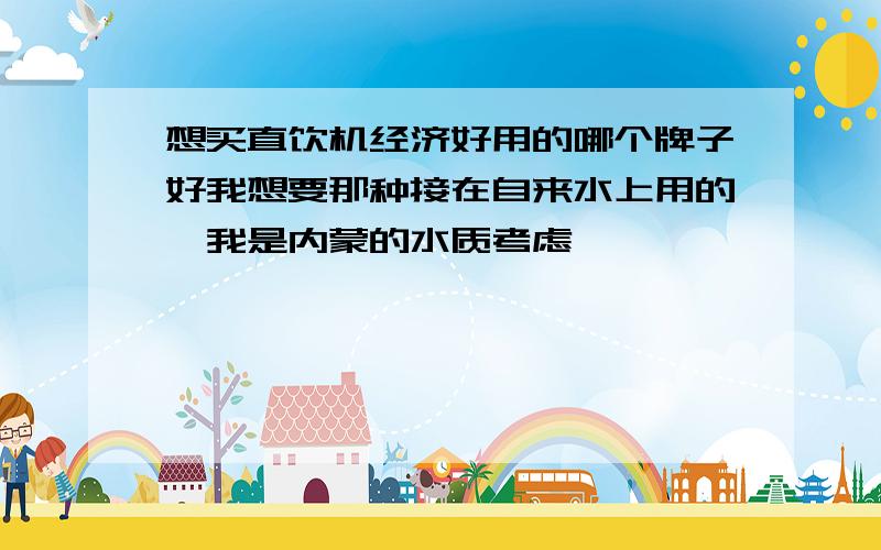 想买直饮机经济好用的哪个牌子好我想要那种接在自来水上用的,我是内蒙的水质考虑