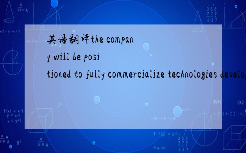 英语翻译the company will be positioned to fully commercialize technologies developed by its fourteen year old intellectual property (IP) company in several domestic and international projects that it has identified which address global clean and