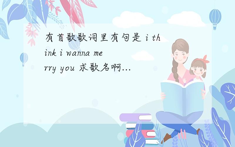 有首歌歌词里有句是 i think i wanna merry you 求歌名啊...