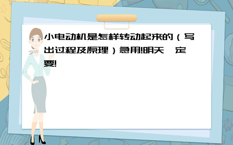 小电动机是怎样转动起来的（写出过程及原理）急用!明天一定要!