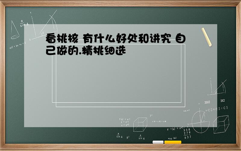 看桃核 有什么好处和讲究 自己做的.精挑细选